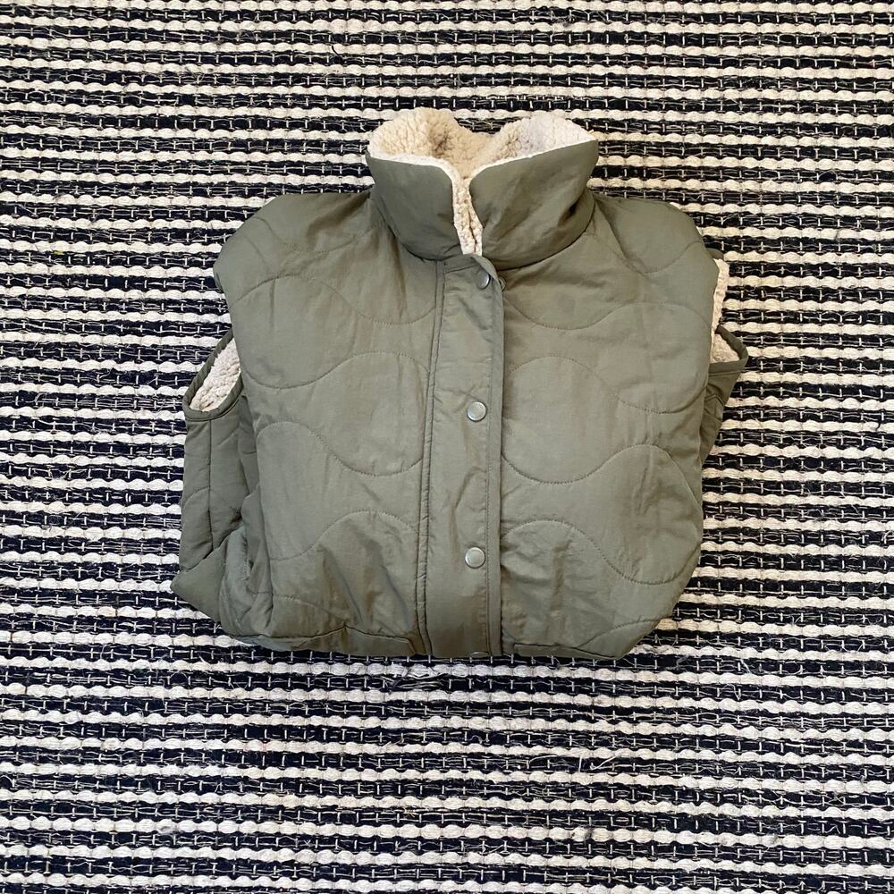 🌿Columbia Womens Sienna Hill Quilted Safari Sherpa Parka Zip Snap Jacket S